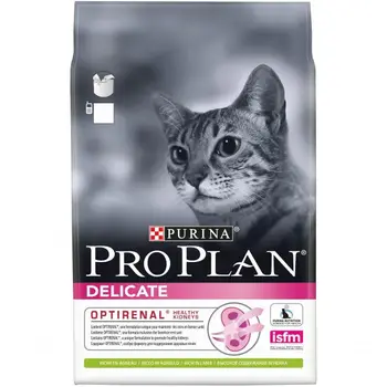 Pro Plan Delicate сухой корм для кошек с чувствительным пищеварением, ягненок, пакет, 3 кг
