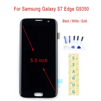 STARDE Pakeitimas LCD Samsung Galaxy S7 Krašto G9350 LCD Ekranas Jutiklinis Ekranas skaitmeninis keitiklis Asamblėjos 5.5