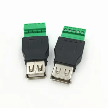 50Pcs Naujas USB 2.0 Moterų 5 Pin Varžto Jungtis 