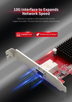 10G Ethernet PCI Express 3.0 Bevielio ryšio Adapteris 2,5 G/5G/10G PCIE-X4 Tinklo plokštė 10Gbps Greitai perdavimo Tinklo Raktą
