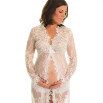 Motinystės fotografija rekvizitai maxi Nėštumo Drabužiai Nėrinių Motinystės Suknelė Išgalvotas fotografavimo nuotraukų Vakarą nėščia suknelė 1D13