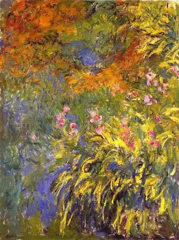 18 Rankomis Dažyti Meno Tapybos Koledžo Dėstytojų - Vilkdalgis Claude Monet impresionizmo gėlės sode - Naftos Tapyba ant Drobės