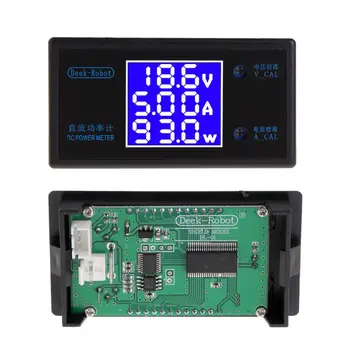 DC 0-50V 5A 250W Voltmeter Ammeter Wattmeter LCD Įtampos Amp Galios Matuoklis 62KD
