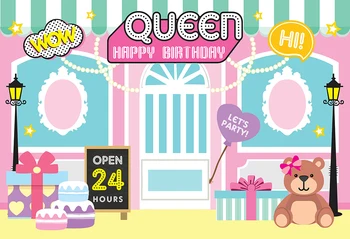 HuaYi meno audinio backdrops animacinių filmų apdailos fone fotografijos karalienės gimtadieniu photoshoot fotografijos W-3799