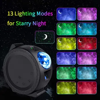 Spalvinga Žvaigždėtą Galaxy Projektorius Blueteeth USB Balso Valdyti Muzikos Grotuvą Naktį LED Lemputė USB Įkrovimo Projekcija Lempos Vaikų Dovanų