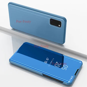 Samsung Galaxy A41 Padengti Atramą Veidrodis Aiškiai Matyti, atsparus smūgiams Flip Case for Samsung A41 M11 A11 A21 A 41 Telefoną Atveju