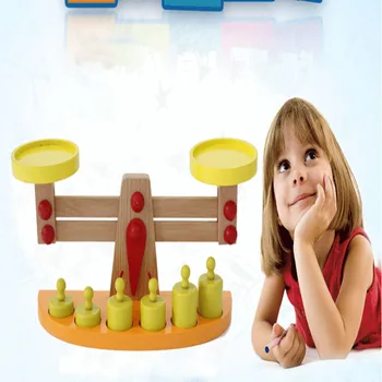 Geriausia Pardavimo Spalvinga Montessori Mokymo Mediniai Žaislai, Kūdikių Svarstyklės Pusiausvyrą Žaidimas, Matyt, Medinės Vaikams Mokymasis Ir Švietimas Žaislas