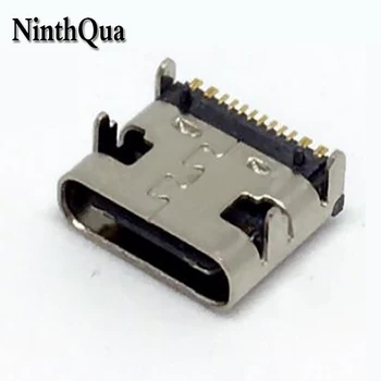 NinthQua 2VNT USB 3.1 Tipas-C 16pin female jungtis Mobiliųjų Telefonų Įkrovimo uosto Krovimo Lizdas Vilkti kojas plug