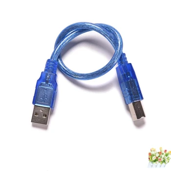 Didelės Spartos Skaidrus, Mėlynas USB 2.0 Spausdintuvo Kabelis Type A Male B Tipo Vyrų Dvigubas Ekranavimas