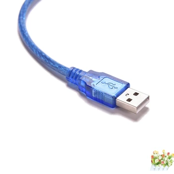 Didelės Spartos Skaidrus, Mėlynas USB 2.0 Spausdintuvo Kabelis Type A Male B Tipo Vyrų Dvigubas Ekranavimas