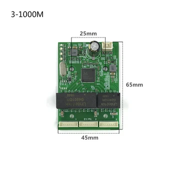 3/4port 10/100/1000m Gigabit switch modulis yra plačiai naudojami LED įjunkite modulio PCBA susisiekti uosto mini jungiklis 3 modulio/4port