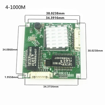 3/4port 10/100/1000m Gigabit switch modulis yra plačiai naudojami LED įjunkite modulio PCBA susisiekti uosto mini jungiklis 3 modulio/4port