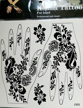 110pcs Laikinai Juodoji Ranka Henna Tatuiruotė Rankas, Kairę Ranką Tatuiruotė Lipdukas Tatuagem Kūno menas 9 Modelius, Pasirinkti