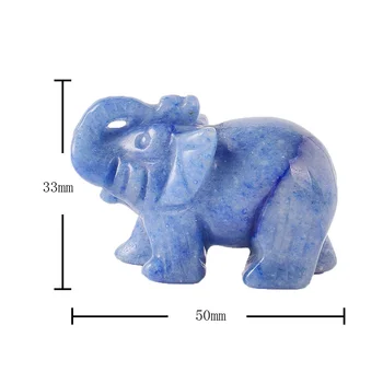3 gabalus mėlyna aventurine dramblys figūrėlės amatų raižyti Mini gyvūnai, akmenys ir kristalai statulos patalpų apdaila
