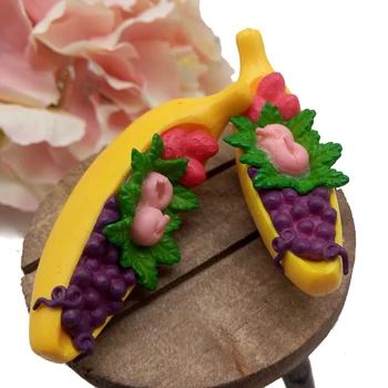 Bananų Vaisių Miniatura Lėlės Sodas, Namų Apdaila Mini Žaislas Miniatiūriniai Pvc Amatų Papuošalai 