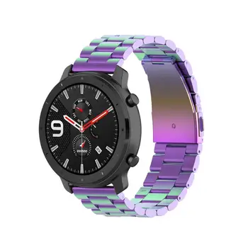 Plieno Diržas Trys Karoliukai Plieno Diržas Xiaomi Huami Amazfit VTR 47mm Tempas Stratos Smart Watch Priedai 22mm Sporto Dirželis Žiūrėti
