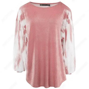 Rudenį Moterų Atsitiktinis ilgomis rankovėmis, Kaklaraištis dažų Viršūnes Trumpas Šilčiau Negabaritinių Sweatershirt EMY021
