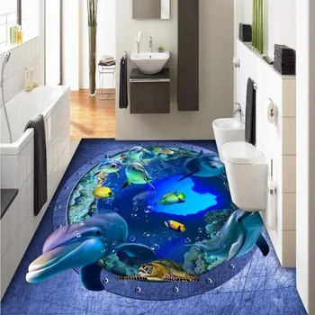 Nemokamas Pristatymas 3D geležies langą povandeninį pasaulį, dažymas lauko grindų dažymas vandeniui vonios kambarys, miegamasis fojė grindų sieniniai
