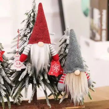 4pcs/set Kalėdų Rankų darbo švedų Gnome Santa Pliušinis Lėlės, Papuošalai Kabinti Kalėdų Medžio Žaislas Atostogų Šalis Dekoras Vaikų Dovanų