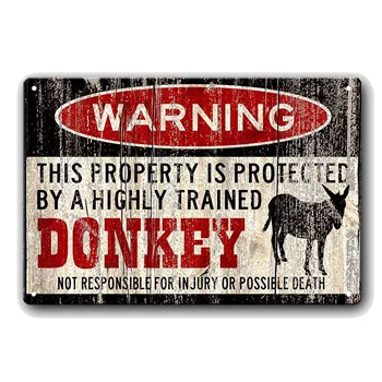 Donkey Pasirašyti Juokinga Metalo Ženklai Donkey Įspėjamasis Ženklas Derliaus Alavo Metalo Ženklas, Baras, Klubas, Kavinė, Garažas Sienų Dekoras Ūkio Dekoro Meno