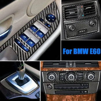 BMW E60 Anglies Pluošto Langų Porankiu Skydas Pavarų Perjungimo Skydelio Apdaila 5 serijos 2004-2010 m priedai