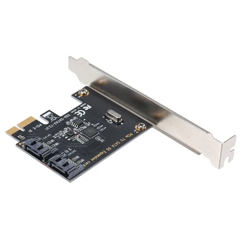 PCI-e Dual SATA 3.0 Išplėtimo Plokštę Keitiklis 2 Port SATA 3.0 6Gbps Sąsajos KOMPIUTERYJE