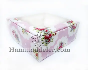 Rose Rožinė Dėžutė Su langeliu 10 Vnt 8x8x3 cm
