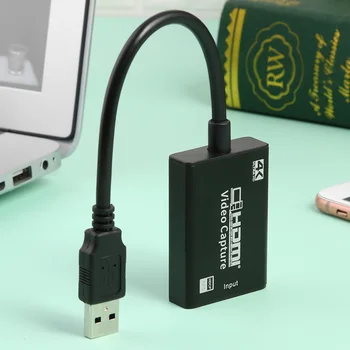 4K HDMI USB Užfiksuoti Kortelės Adapteris, skirtas Žaidimas, DVD vaizdo Kameros Live Transliacijos Vaizdo Įrašymo Dėžutės Raktą Vaizdo TV Imtuvo Langelį Grabber