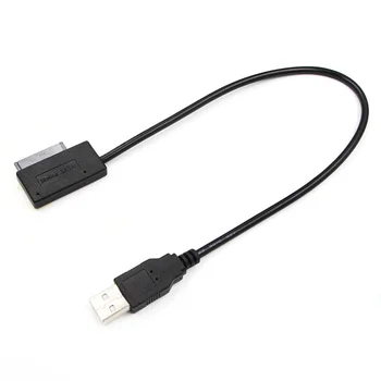 USB 2.0 Mini Sata II 7+6 13Pin Adapteris Keitiklis, Laidas, Nešiojamąjį CD/DVD ROM Slimline Ratai