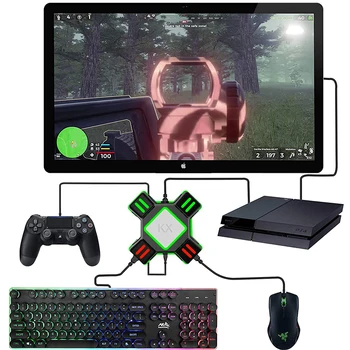 KX USB Klaviatūros Pelės Adapterį Žaidimas Gamepad Valdiklis, Keitiklis PS4, PS3 Xbox Vienas Nintend Jungiklis FPS Žaidimai, Priedai