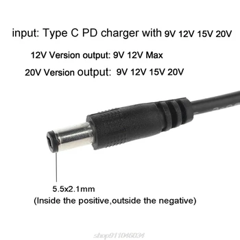 USB C C Tipo PD prie 12V 20V 2.5/3.5/4.0/5.5 mm Conveter Adapterio Kabelis Laido Wifi Maršrutizatorių, Nešiojamas LED Šviesos, Kamera J25 21 Dropship