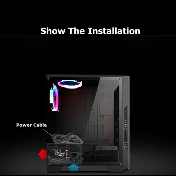 Karšto Pardavimo 500W Kompiuterio Maitinimo šaltinis ATX 12V Žaidimų PSU Daugiaspalvis LED RGB, Ventiliatorius 24 Pin
