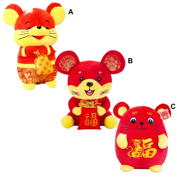 12 Colių Mielas Kinų naujieji Metai Raudonos Žiurkės Lėlės Ornamentu Metais Pelės Festivalis 