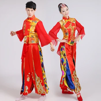 Yangko drabužių juosmens šokių liaudies šokių kostiumai Kinų stiliaus aikštėje šokių drabužiai