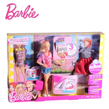 Barbė Leisti Prekės Kelionių Stilių Barbie Mergina Apsimesti, Juokinga Lėlės Žaislas Kalėdas Dovanų Barbie Boneca FFB18