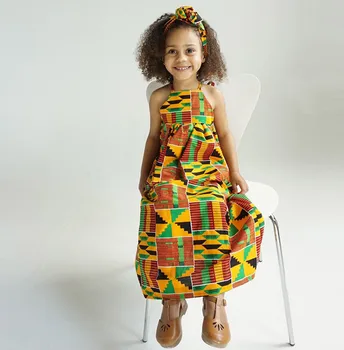 Vasarą Merginos Afrikos Atsispausdinti Pečių Plaukų Juosta Princesė Atsitiktinis Suknelė, Mados Mergaičių Suknelė
