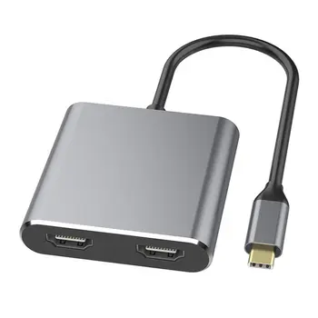 HDMI suderinamus C Tipo Adapteris 4K C Dual HD USB 3.0 Kabelį Mokestis Uosto Konverteris, Skirtas MacBook 