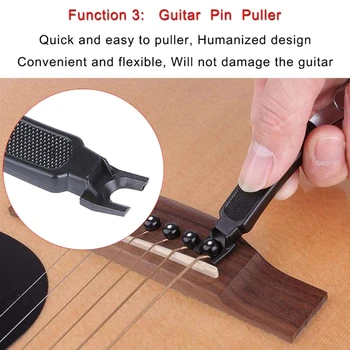 Naujas 3 in 1 String Cutter Gitara Peg Vijurkas Pin Kamščiatraukis Įrankių Rinkinys Akustinių