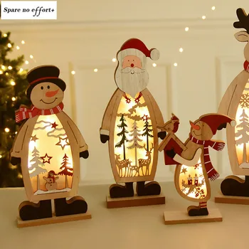 Mediniai Papuošalai papuošalai Kalėdų Šiaurės Stiliaus Santa Claus ir Kalėdų Išvakarėse apdailos Mielas šviesos apšvietimo Naujųjų Metų dovanos...