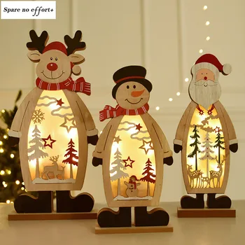 Mediniai Papuošalai papuošalai Kalėdų Šiaurės Stiliaus Santa Claus ir Kalėdų Išvakarėse apdailos Mielas šviesos apšvietimo Naujųjų Metų dovanos...