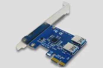 2 Prievadai USB 3.0 Riser Card PCI-E PCI Express 1x Kortelės Adapteris Keitiklis BTC Miner Kasybos Mašinos Drop Laivyba