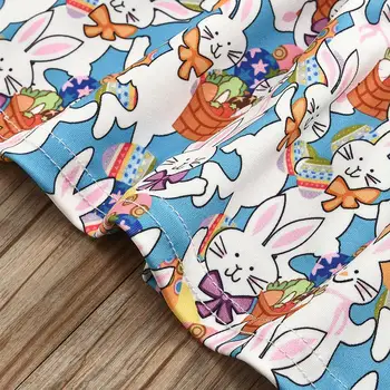 Karšto pardavimo naujo dizaino 2020 Velykų dieną džinsinio cute baby girl vaikai bunny dress suknelė