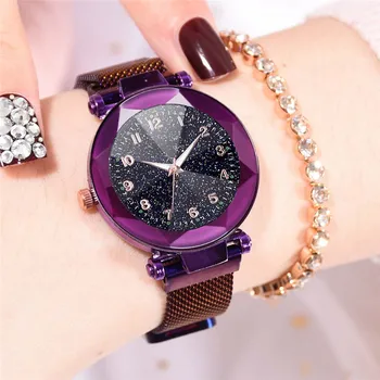 Prabangūs Naujos Moterų Laikrodžiai Mados Elegantiškas Magnetas Sagtis nerūdijančio plieno Ponios Skaitmeninis Laikrodis Naujas Žvaigždėto Dangaus Dovana Laikrodis XB40