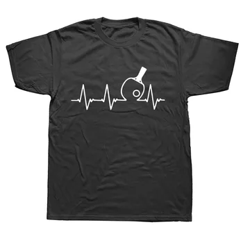 Mados Stalo Teniso Širdies Marškinėliai vyriški Medvilniniai Ping Pong Tee Viršūnes Dizaineris Trumpas Rankovės Atsitiktinis Pagrindinis T-shirt Dovanų Idėjos