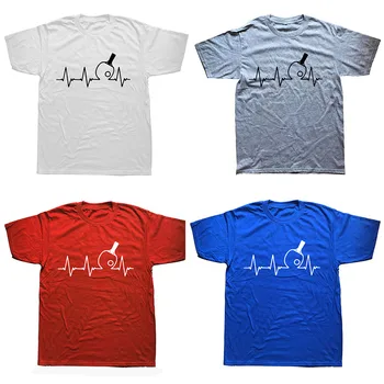 Mados Stalo Teniso Širdies Marškinėliai vyriški Medvilniniai Ping Pong Tee Viršūnes Dizaineris Trumpas Rankovės Atsitiktinis Pagrindinis T-shirt Dovanų Idėjos