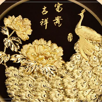 Asklove 3D Povas Įrėminti paveikslą 24K Aukso folija tapybos Aukso žiedų plakatas Tradicinio Meno Sienos nuotraukas Namų apdailos, Dovanos