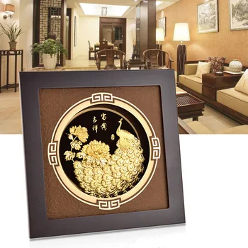 Asklove 3D Povas Įrėminti paveikslą 24K Aukso folija tapybos Aukso žiedų plakatas Tradicinio Meno Sienos nuotraukas Namų apdailos, Dovanos