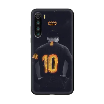 Futbolo Skaičius 10 Messi Telefono dėklas padengti xiaomi Redmi pastaba 4 5 6 7 8 T X Plus Pro juodos spalvos Dėklu mados atgal padengti silikono