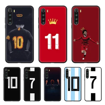 Futbolo Skaičius 10 Messi Telefono dėklas padengti xiaomi Redmi pastaba 4 5 6 7 8 T X Plus Pro juodos spalvos Dėklu mados atgal padengti silikono