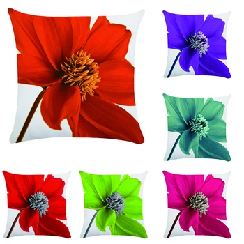 45cm*45cm, Ryškių spalvų Spalvinga gėlių modelio super minkšta pagalvėlė padengti ir sofa pagalvės užvalkalą Namų dekoratyvinės pagalvės dangtelis